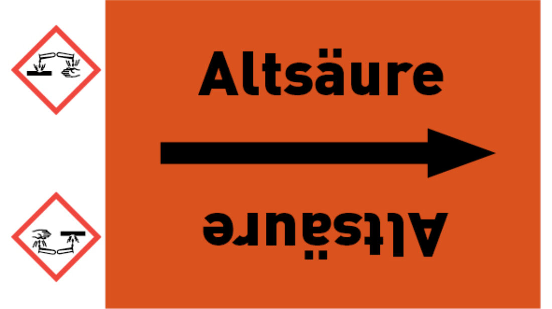 Kennzeichnungsband Altsäure orange/schwarz bis Ø 50 mm 33 m/Rolle