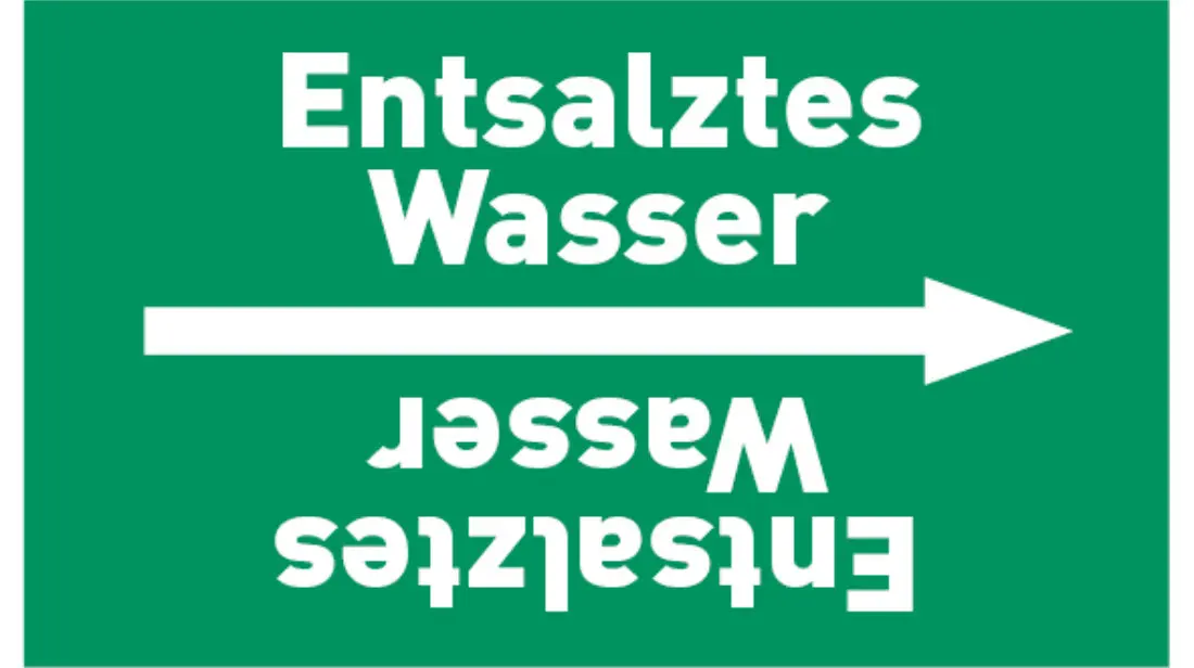 Kennzeichnungsband Entsalztes Wasser grün/weiß bis Ø 50 mm 33 m/Rolle