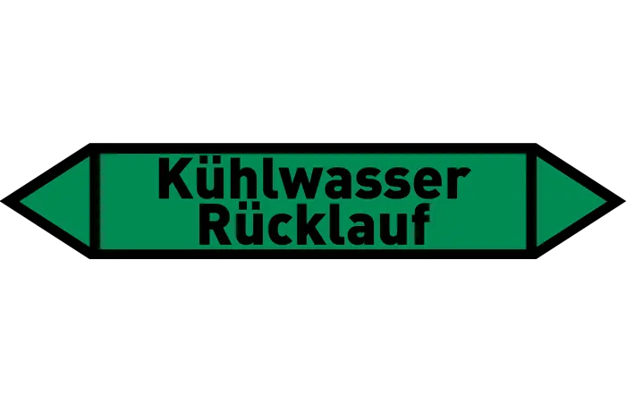 Pfeil Kühlwasser Rücklauf grün/schwarz 215x40 mm