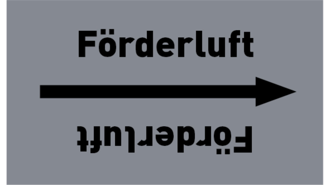 Kennzeichnungsband Förderluft grau/schwarz bis Ø 50 mm 33 m/Rolle