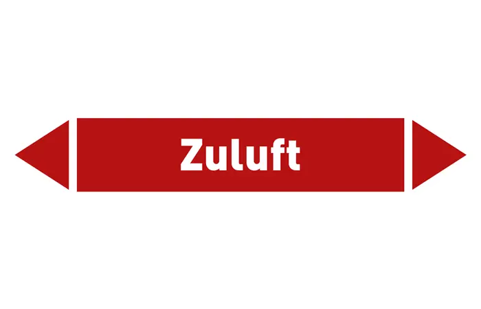 Pfeil Zuluft rot/weiß 215x40 mm