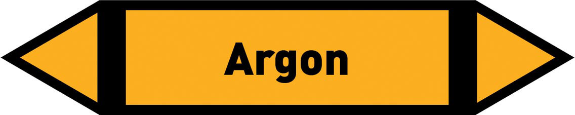 Pfeil Argon gelb/schwarz 125x25 mm
