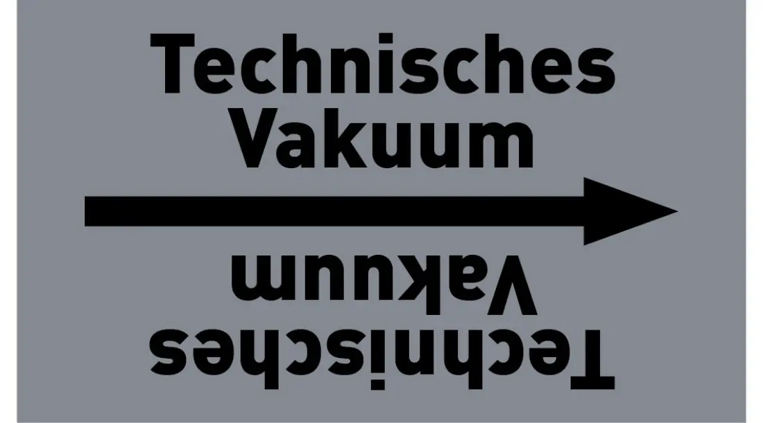 Kennzeichnungsband Technisches Vakuum grau/schwarz ab Ø 50 mm 33 m/Rolle