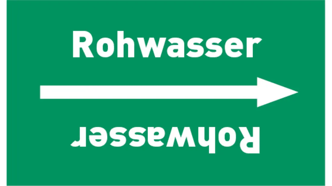 Kennzeichnungsband Rohwasser grün/weiß, bis Ø 50 mm 33 m/Rolle