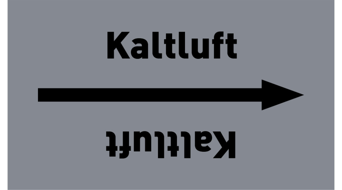 Kennzeichnungsband Kaltluft grau/schwarz ab Ø 50 mm 33 m/Rolle