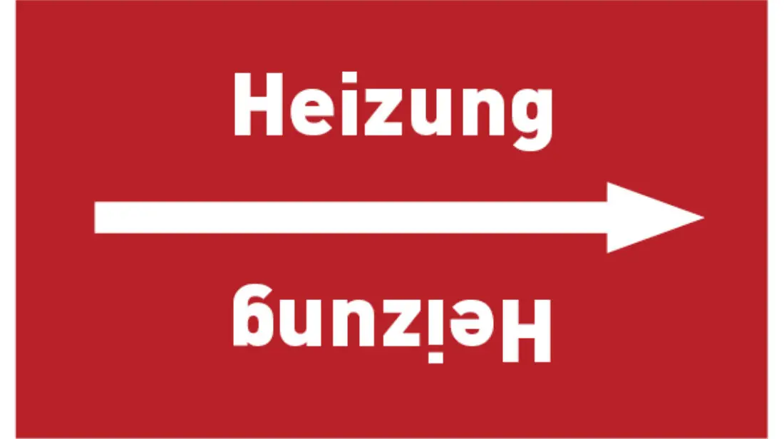 Kennzeichnungsband Heizung rot/weiß, bis Ø 50 mm 33 m/Rolle