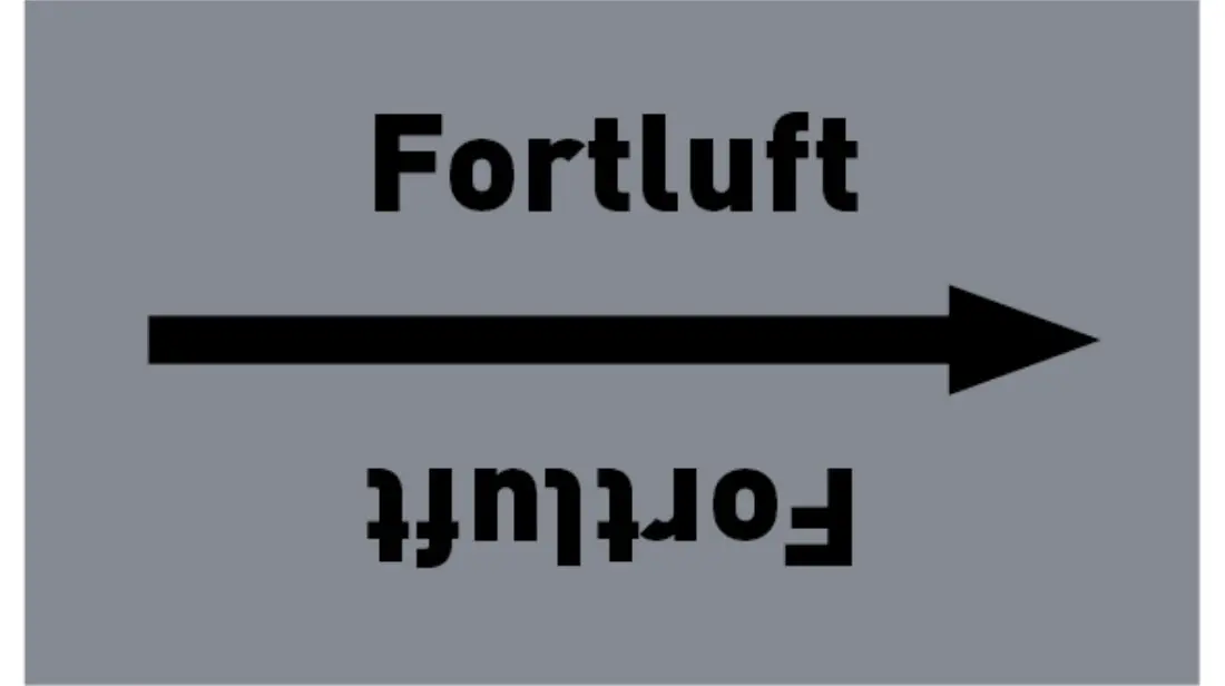 Kennzeichnungsband Fortluft grau/schwarz bis Ø 50 mm 33 m/Rolle