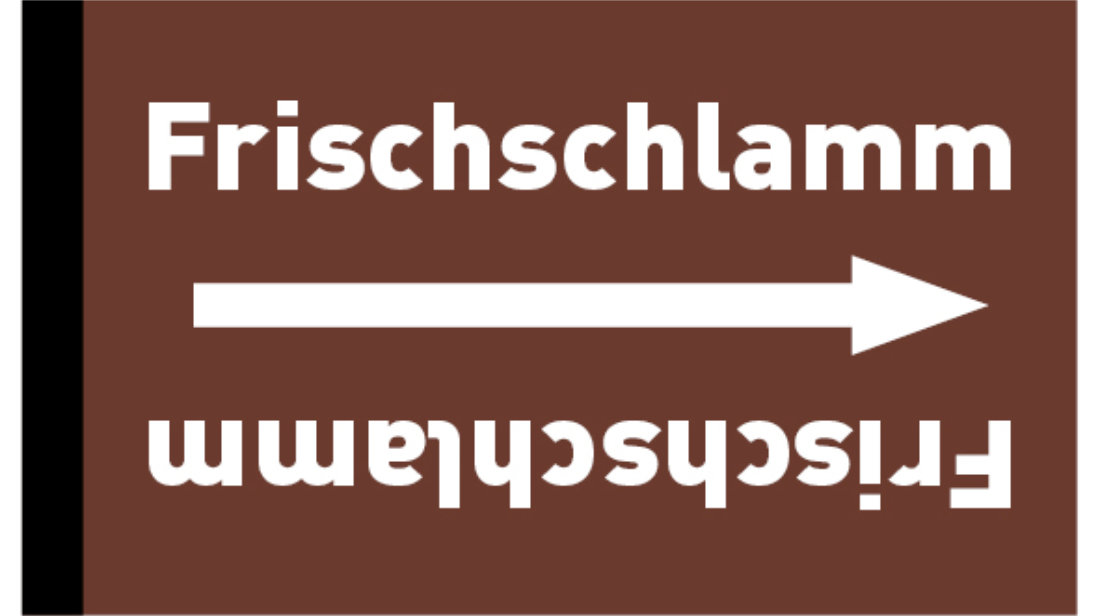 Kennzeichnungsband Frischschlamm braun/weiß bis Ø 50 mm 33 m/Rolle