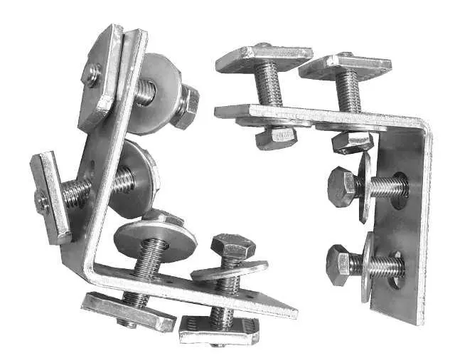 dama-tec Montageset für Dachmontagefuß Stahl verzinkt für Schiene 41/41