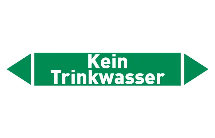 Pfeil Kein Trinkwasser grün/weiß 215x40 mm