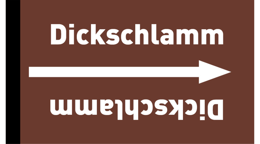Kennzeichnungsband Dickschlamm braun/weiß ab Ø 50 mm 33 m/Rolle