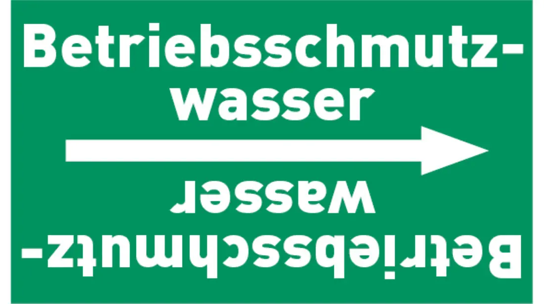 Kennzeichnungsband Betriebsschmutzwasser grün/weiß bis Ø 50 mm 33 m/Rolle