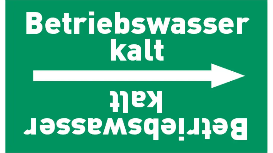 Kennzeichnungsband Betriebswasser kalt grün/weiß bis Ø 50 mm 33 m/Rolle