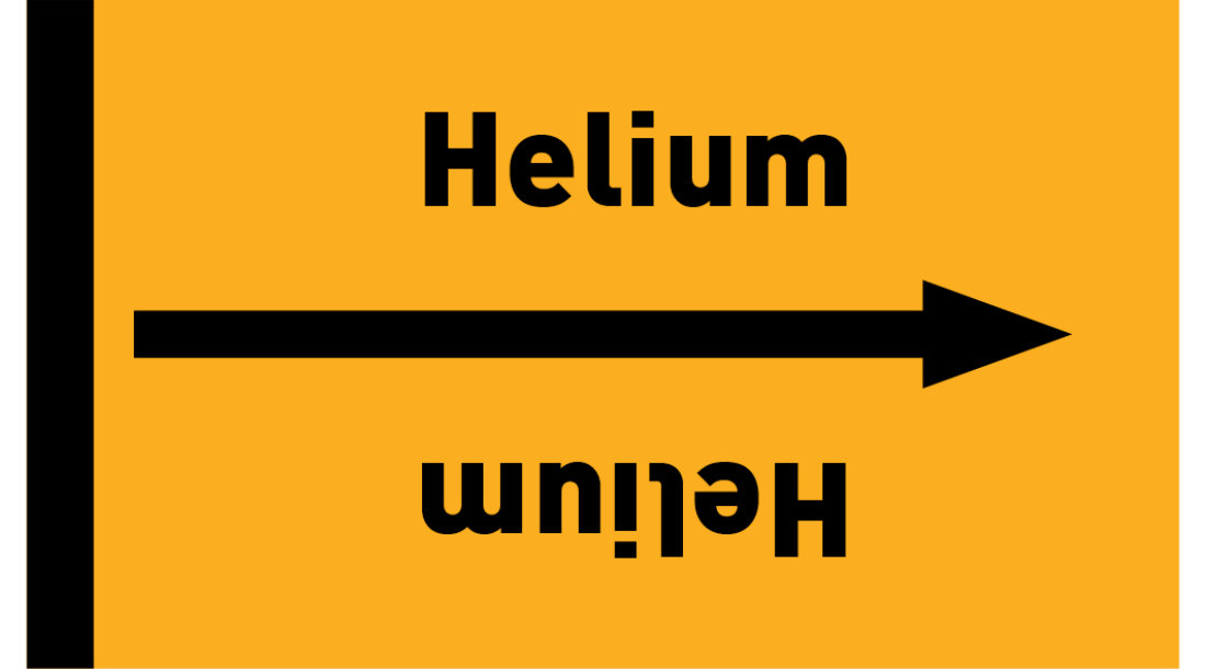 Kennzeichnungsband Helium gelb/schwarz ab Ø 50 mm 33 m/Rolle