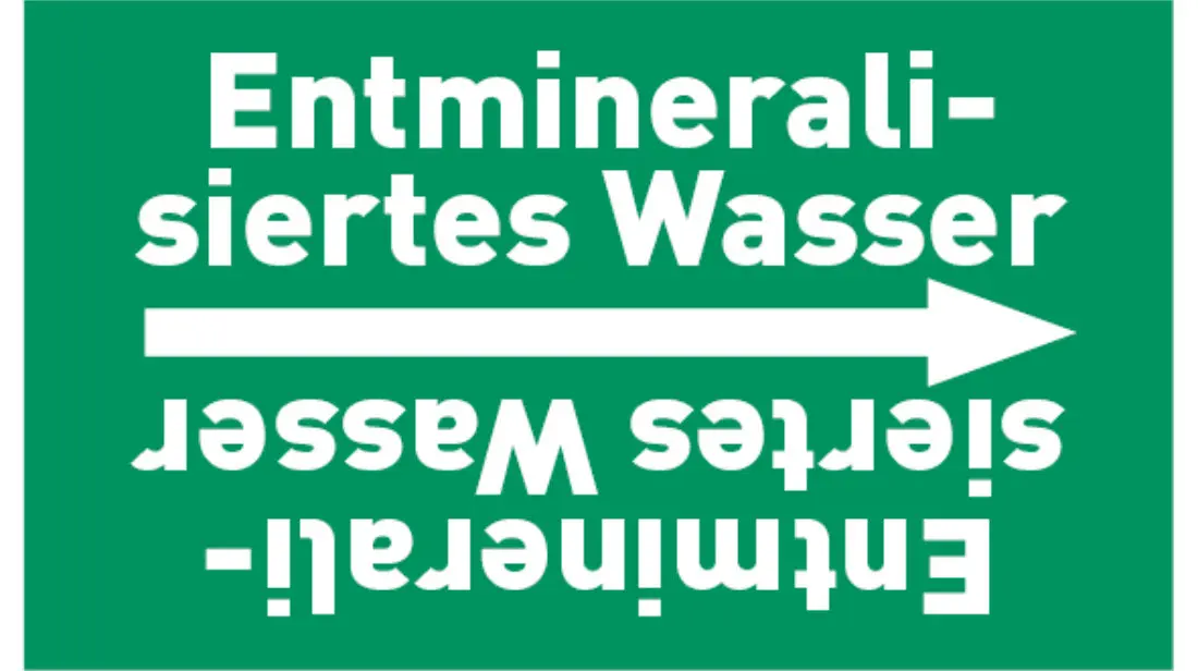 Kennzeichnungsband Entmineralisiertes Wasser grün/weiß bis Ø 50 mm 33 m/Rolle