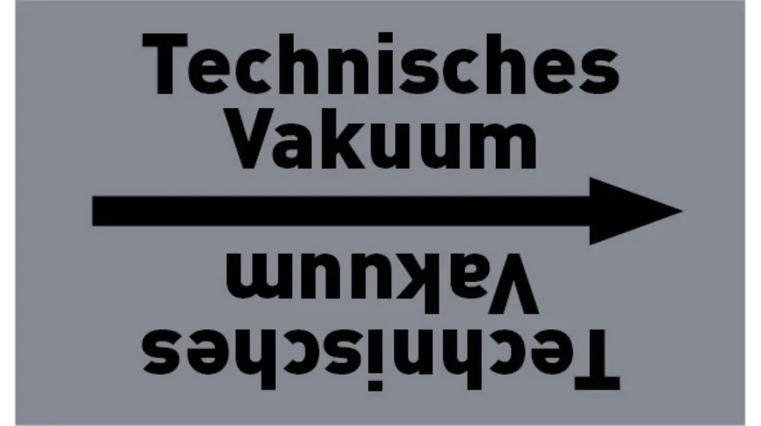 Kennzeichnungsband Technisches Vakuum grau/schwarz bis Ø 50 mm 33 m/Rolle