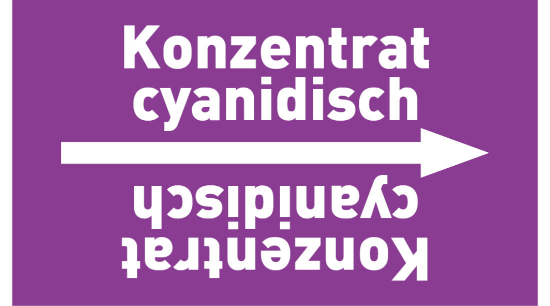 Kennzeichnungsband Konzentrat cyanidisch violett/weiß ab Ø 50 mm 33 m/Rolle