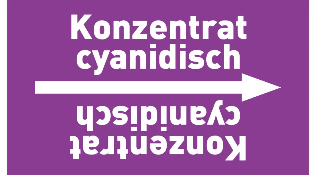 Kennzeichnungsband Konzentrat cyanidisch violett/weiß ab Ø 50 mm 33 m/Rolle