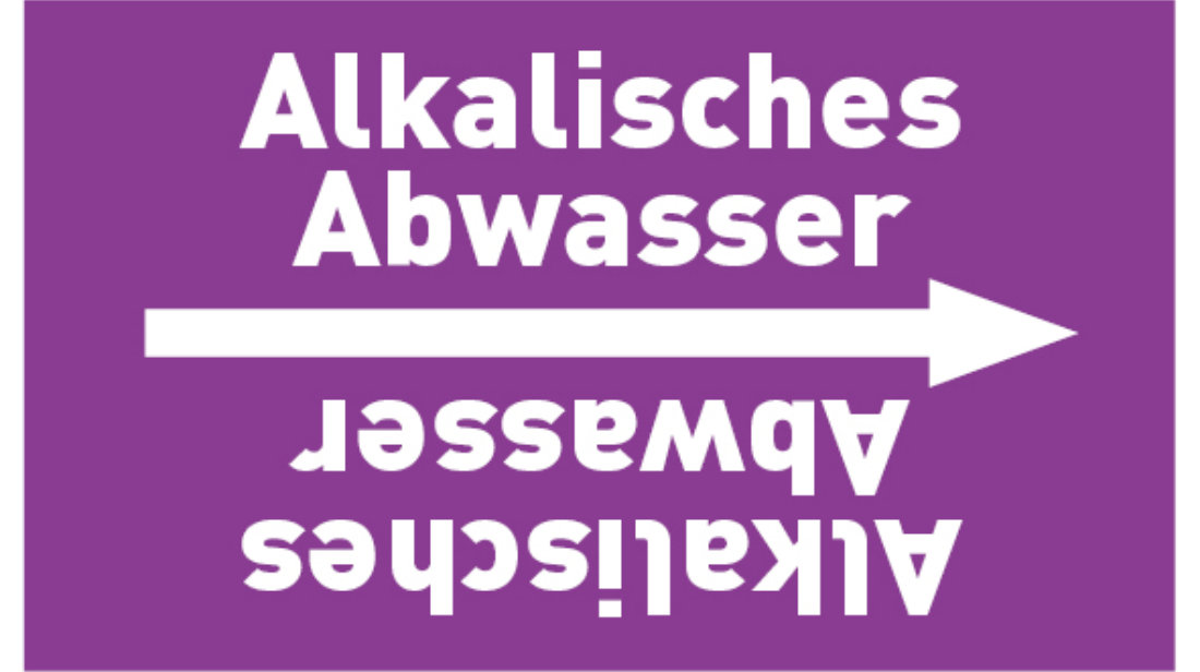 Kennzeichnungsband Alkalisches Abwasser violett/weiß bis Ø 50 mm 33 m/Rolle