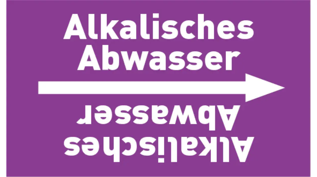 Kennzeichnungsband Alkalisches Abwasser violett/weiß bis Ø 50 mm 33 m/Rolle