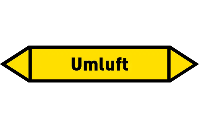 Pfeil Umluft gelb/schwarz 215x40 mm