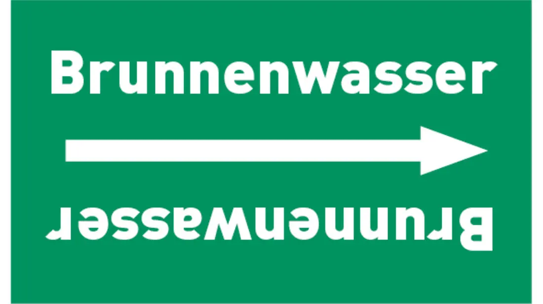 Kennzeichnungsband Brunnenwasser grün/weiß, bis Ø 50 mm 33 m/Rolle