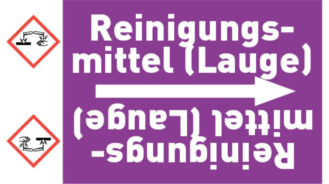 Kennzeichnungsband Reinigungsmittel (Lauge) violett/weiß bis Ø 50 mm 33 m/Rolle