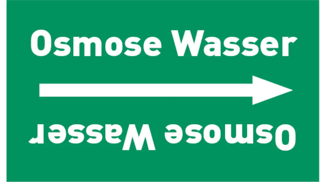 Kennzeichnungsband Osmose Wasser grün/weiß bis Ø 50 mm 33 m/Rolle