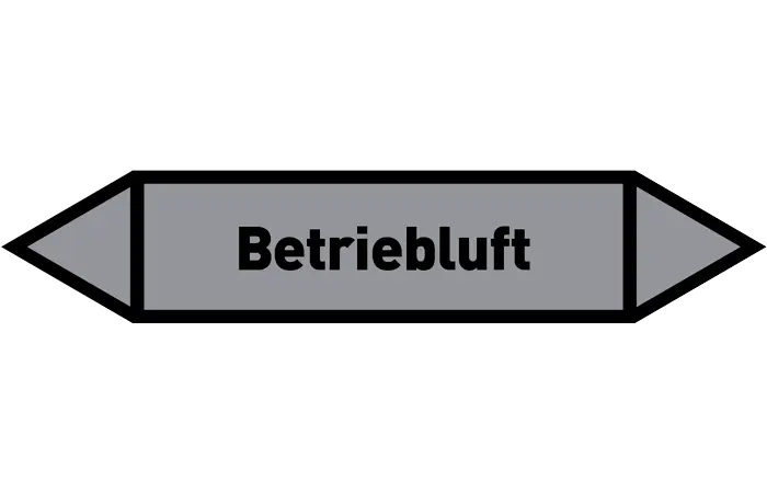 Pfeil Betriebluft grau/schwarz 125x25 mm