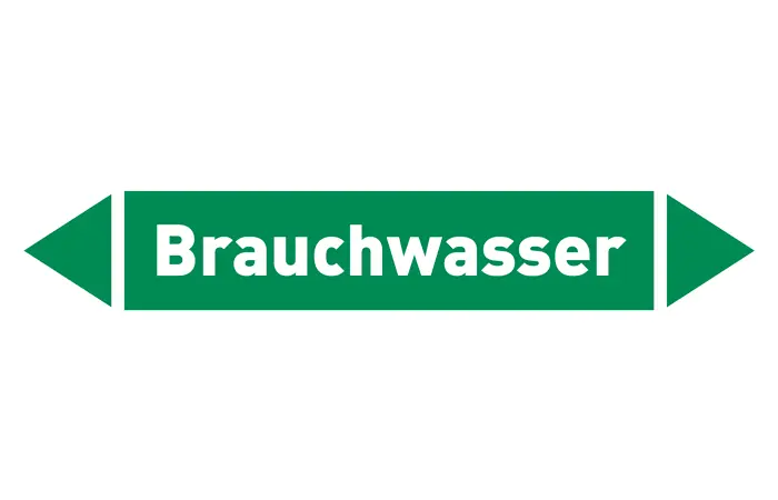 Pfeil Brauchwasser grün/weiß 215x40 mm