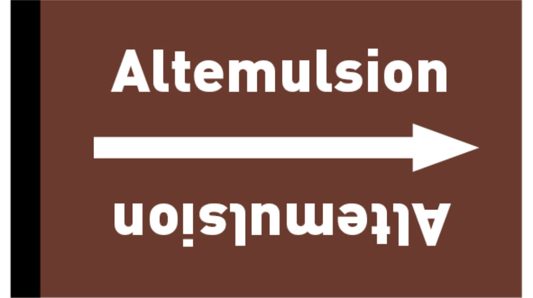 Kennzeichnungsband Altemulsion braun/weiß bis Ø 50 mm 33 m/Rolle