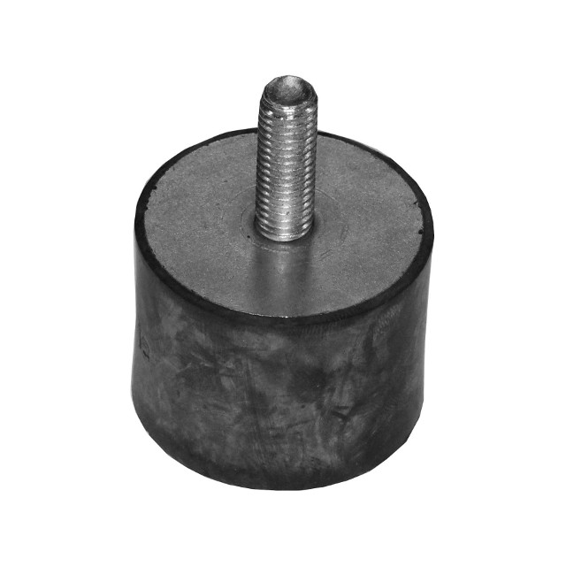 Gummi-Metall-Puffer Ø 40 mm, Höhe 30 mm, eins. Gewinde M8x23 mm, eins. Innengew. M8x8 mm