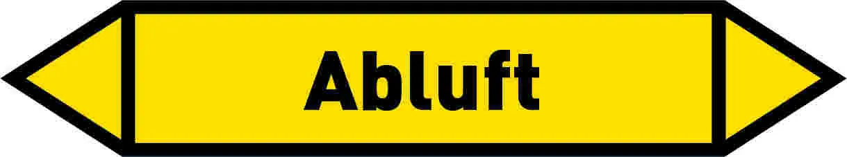 Pfeil Abluft gelb/schwarz 215x40 mm