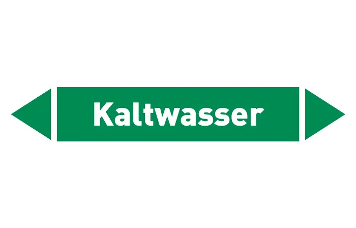 Pfeil Kaltwasser grün/weiß 215x40 mm