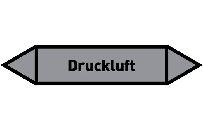 Pfeil Druckluft grau/schwarz 125x25 mm