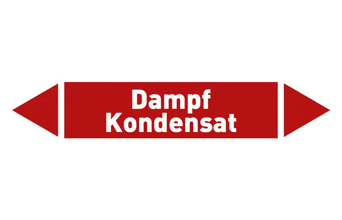 Pfeil Dampf Kondensat rot/weiß 125x25 mm