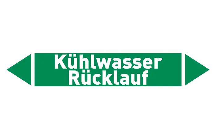 Pfeil Kühlwasser Rücklauf grün/weiß 215x40 mm