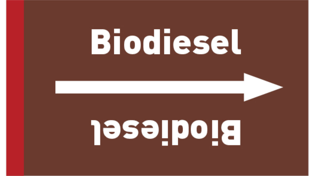Kennzeichnungsband Biodiesel braun/weiß bis Ø 50 mm 33 m/Rolle