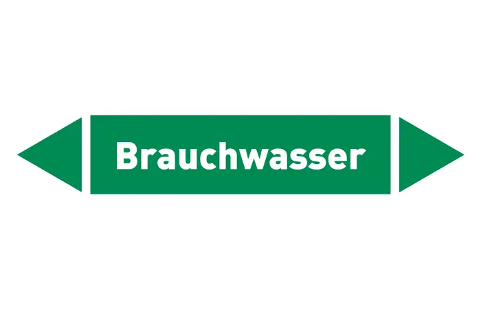 Pfeil Brauchwasser grün/weiß 125x25 mm