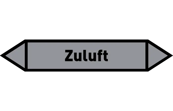 Pfeil Zuluft grau/schwarz 215x40 mm