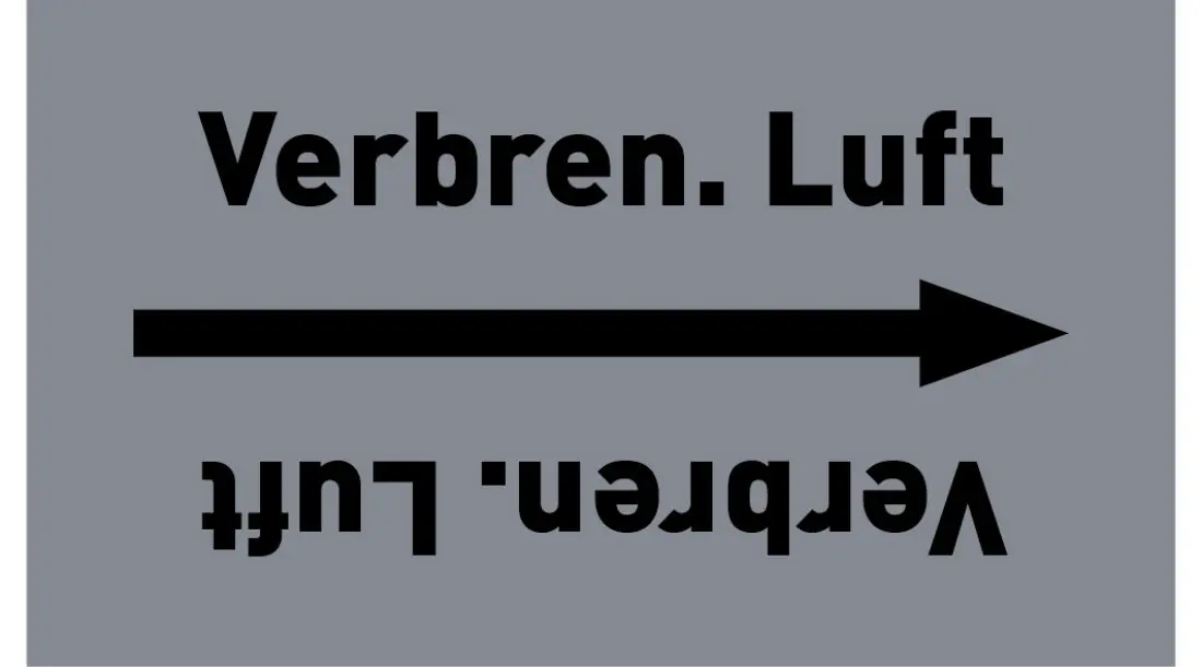 Kennzeichnungsband Verbren. Luft grau/schwarz ab Ø 50 mm 33 m/Rolle