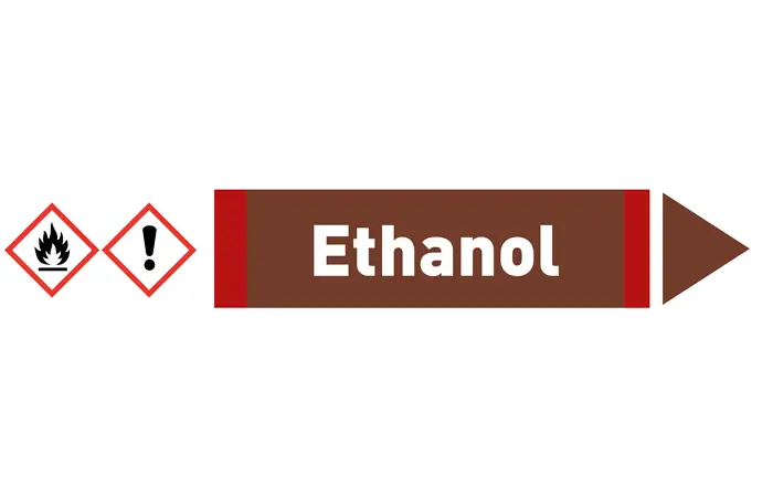 Pfeil rechts Ethanol braun/weiß 215x40 mm