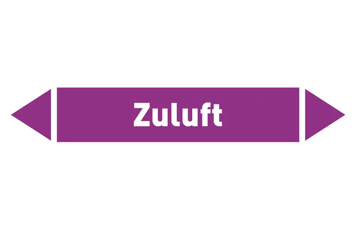 Pfeil Zuluft violett/weiß 215x40 mm