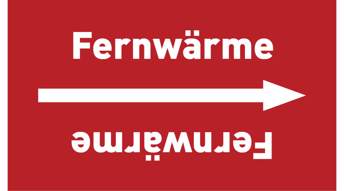 Kennzeichnungsband Fernwärme rot/weiß ab Ø 50 mm 33 m/Rolle