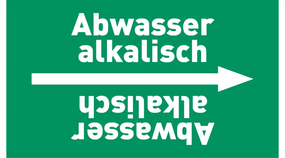 Kennzeichnungsband Abwasser alkalisch grün/weiß ab Ø 50 mm 33 m/Rolle