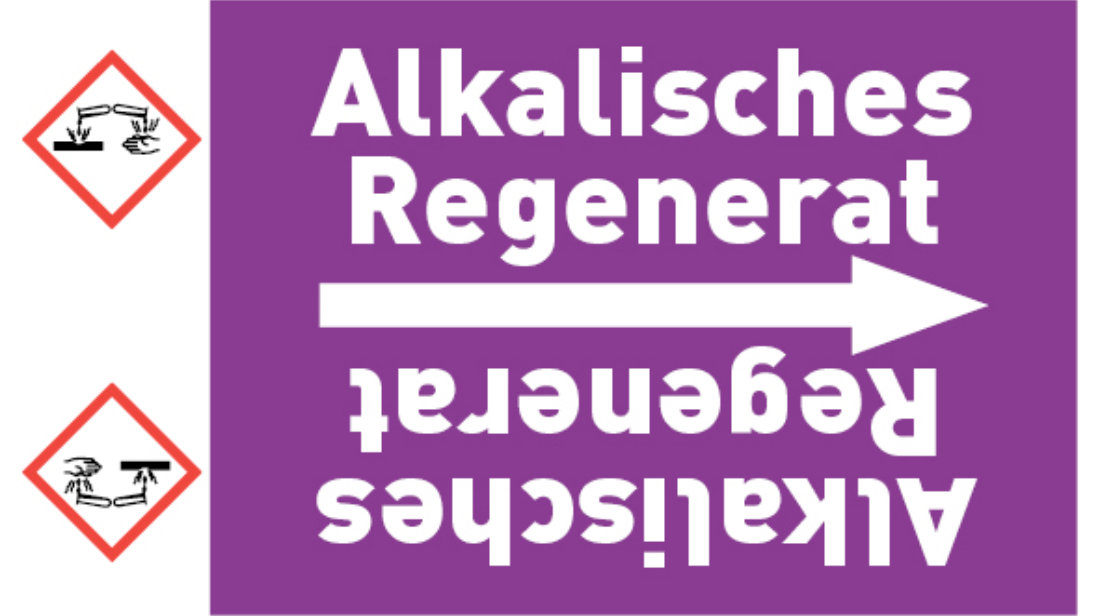 Kennzeichnungsband Alkalisches Regenerat violett/weiß bis Ø 50 mm 33 m/Rolle