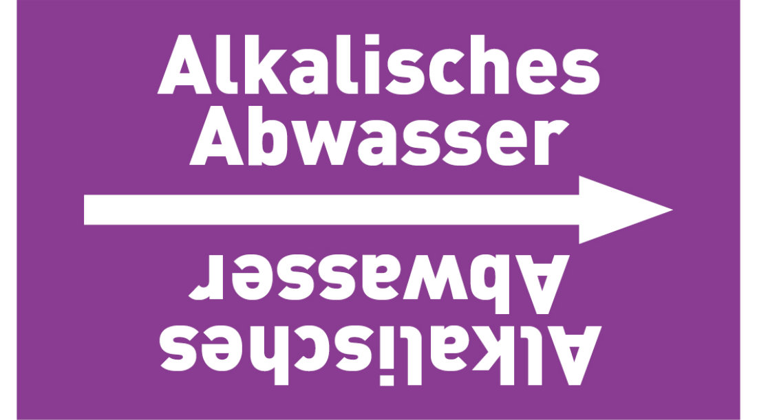 Kennzeichnungsband Alkalisches Abwasser violett/weiß ab Ø 50 mm 33 m/Rolle