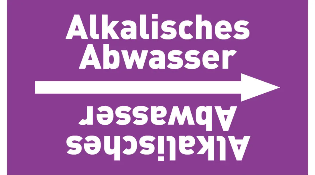 Kennzeichnungsband Alkalisches Abwasser violett/weiß ab Ø 50 mm 33 m/Rolle