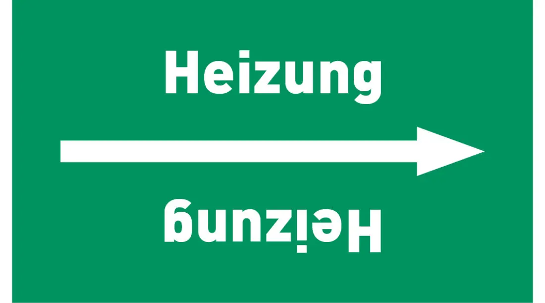 Kennzeichnungsband Heizung grün/weiß, ab Ø 50 mm 33 m/Rolle