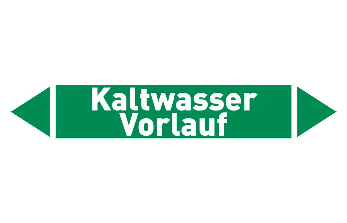 Pfeil Kaltwasser Vorlauf grün/weiß 215x40 mm